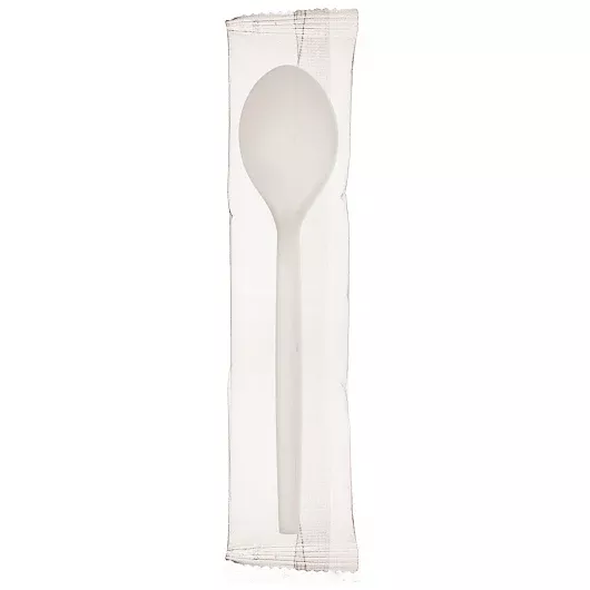 Wna Inc. Ecosense 7 in White Spoon Individually Wrapped - Not Compostable, 750 Each, 750 Per Pack