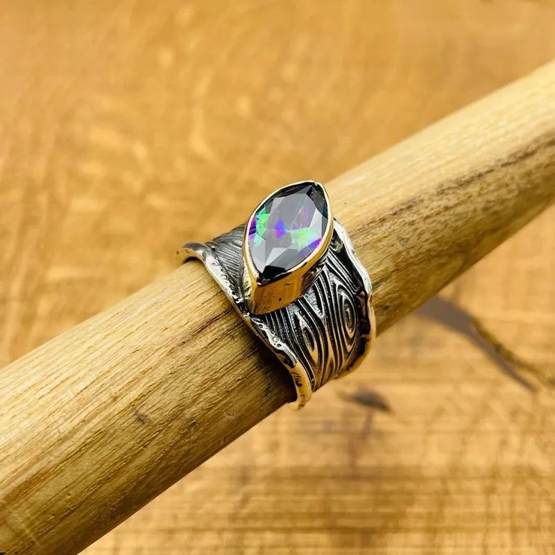 Women 's Mystic Topaz Silver Ring
