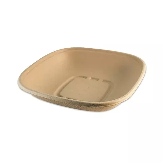 World Centric 24 Ounce Square Bowls - Unbleached Plant Fiber - Compostable, 50 Each, 8 Per Case