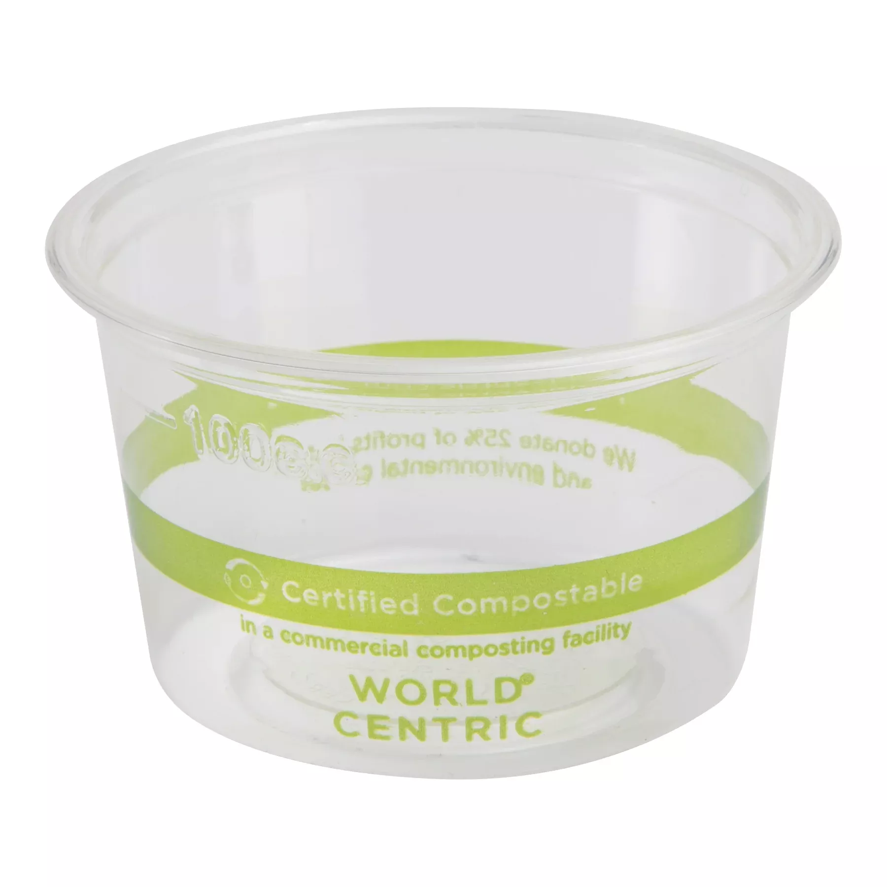 World Centric 4 Ounce Clear Souffle Cups - Ingeo - Compostable