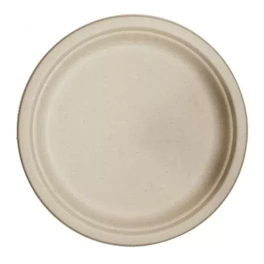 World Centric 9" Plates - Unbleached Plant Fiber, 50 Each, 20 Per Case