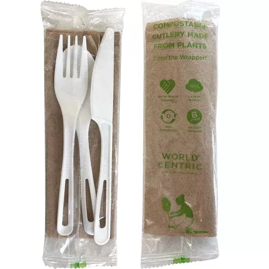 World Centric Assorted Cutlery (knife, Fork, Spoon, Napkin), 1 Each, 250 Per Case