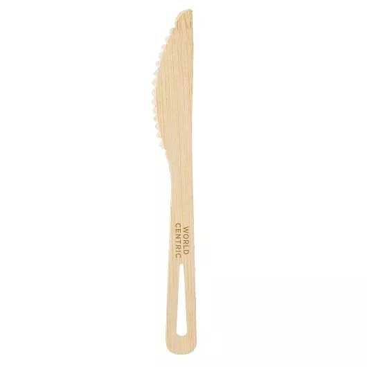 World Centric Compostable Bamboo Knife, 100 Each, 20 Packs Per Case - 20 Per Case