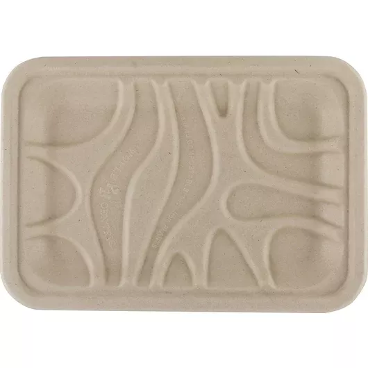 World Centric Molded Fiber Plastic Lined Tray, 50 Each, 10 Packs Per Case - 10 Per Case