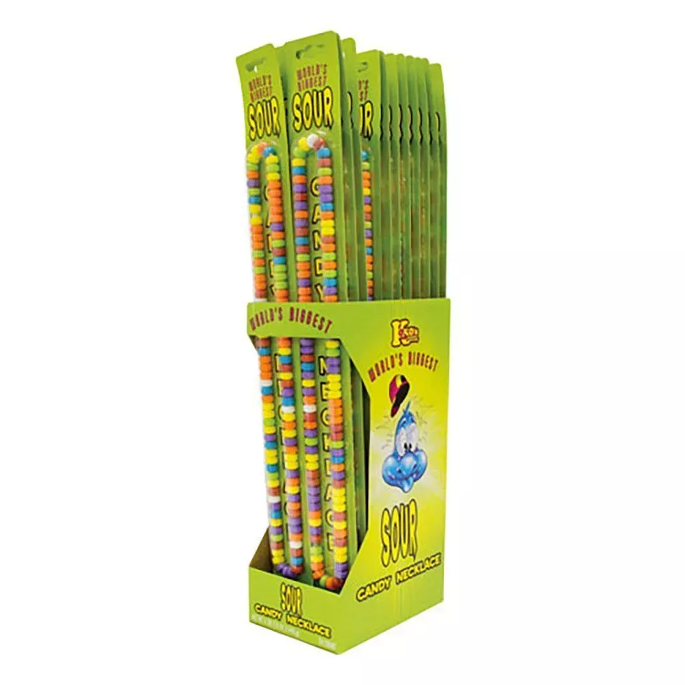World 's Biggest Sour Candy Necklace: 24-Piece Display