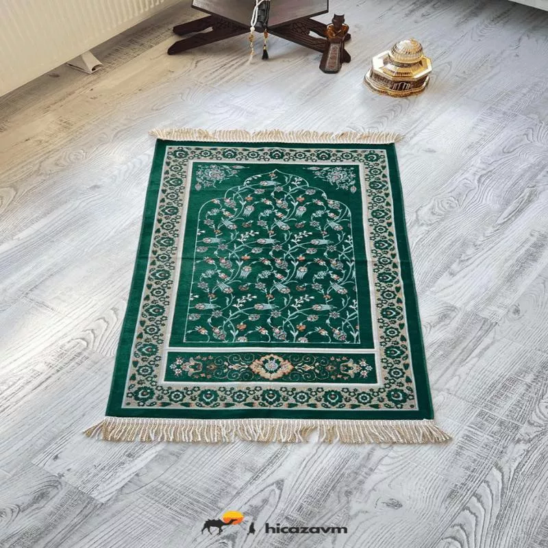 Woven Prayer Rug - Ivy Tulip Pattern (Green)