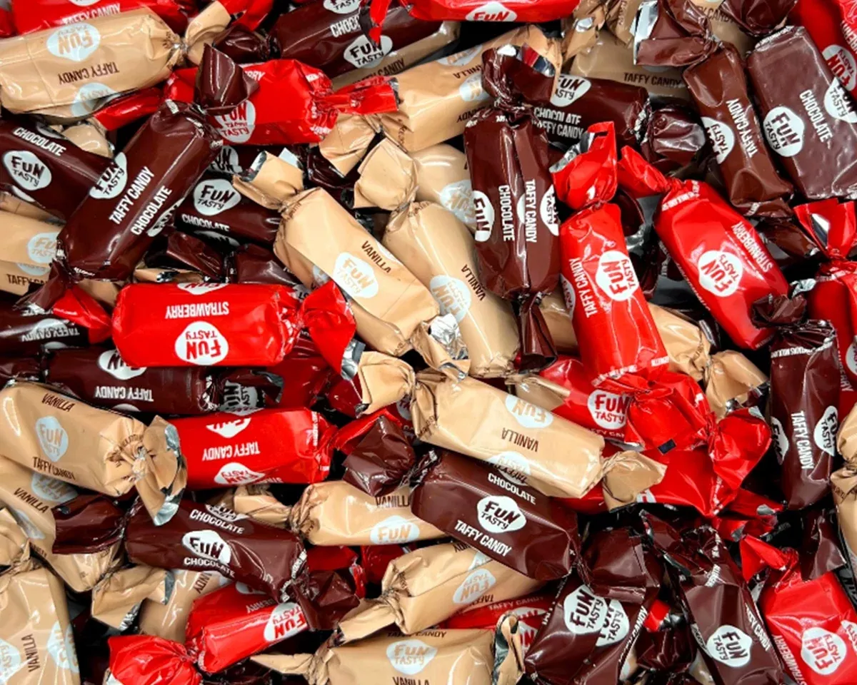 Wrapped Assorted Caramel Taffy Candy - 5 lbs.