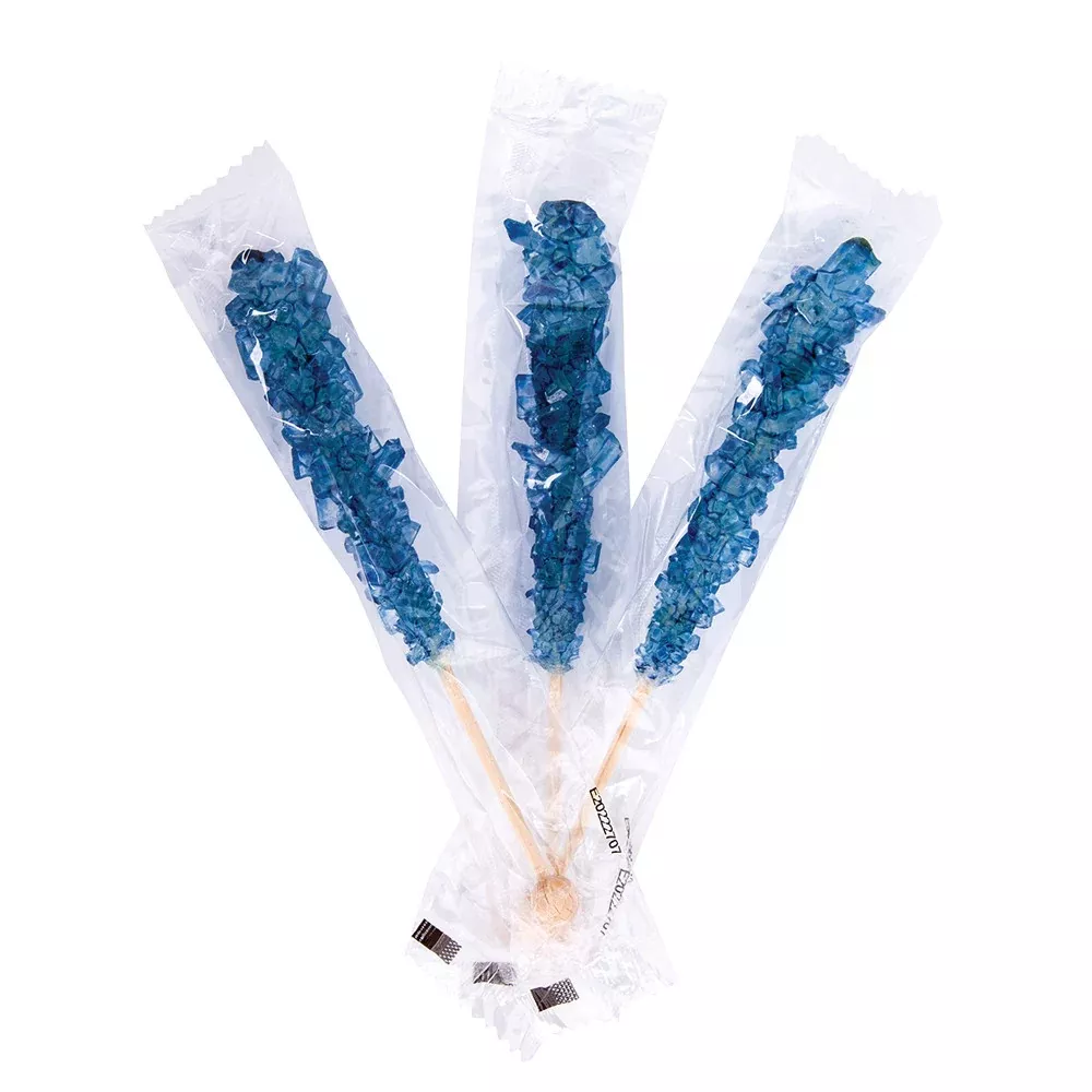 Wrapped Rock Candy Sticks Royal Blue Blue Raspberry - 100ct