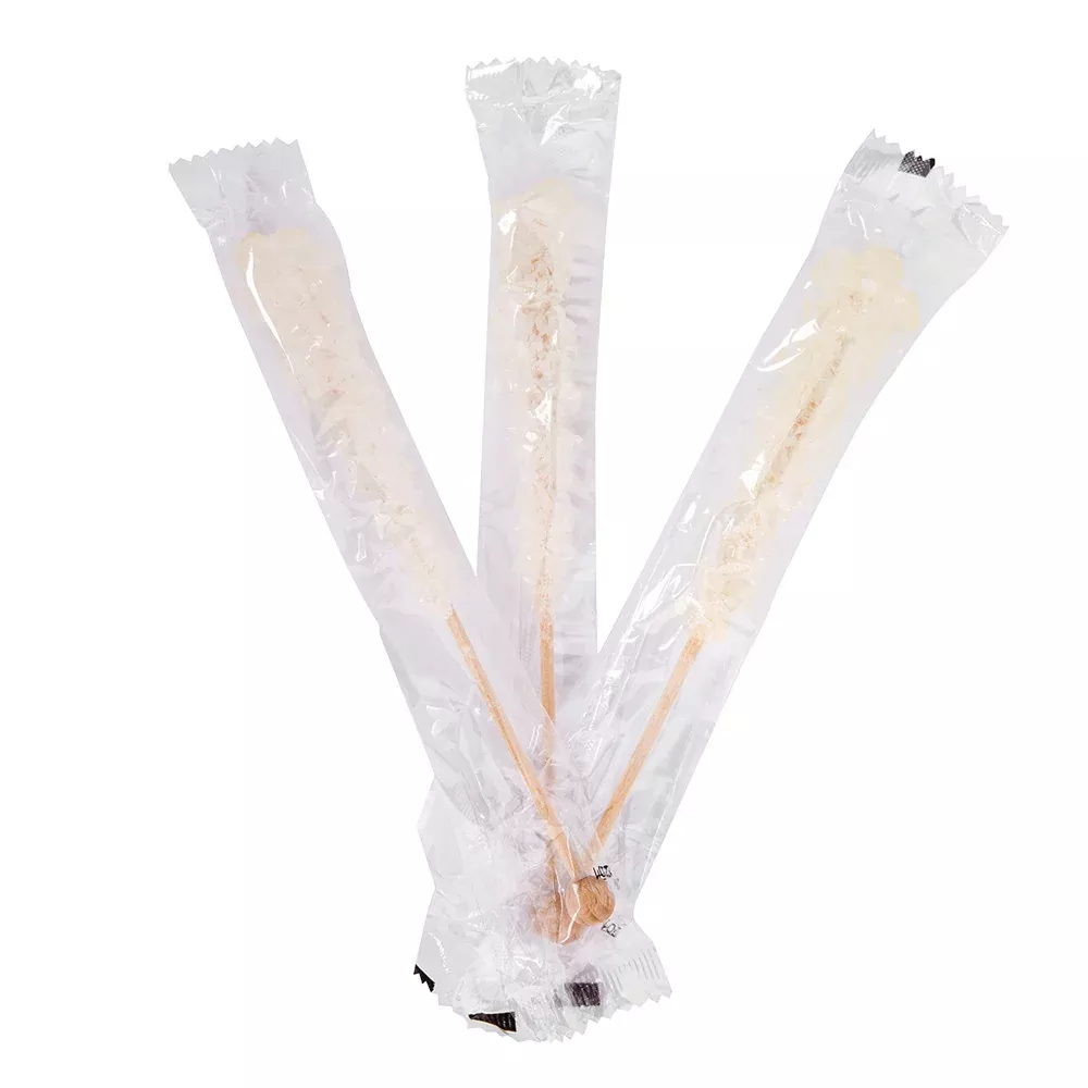 Wrapped Rock Candy Sticks White - 100ct