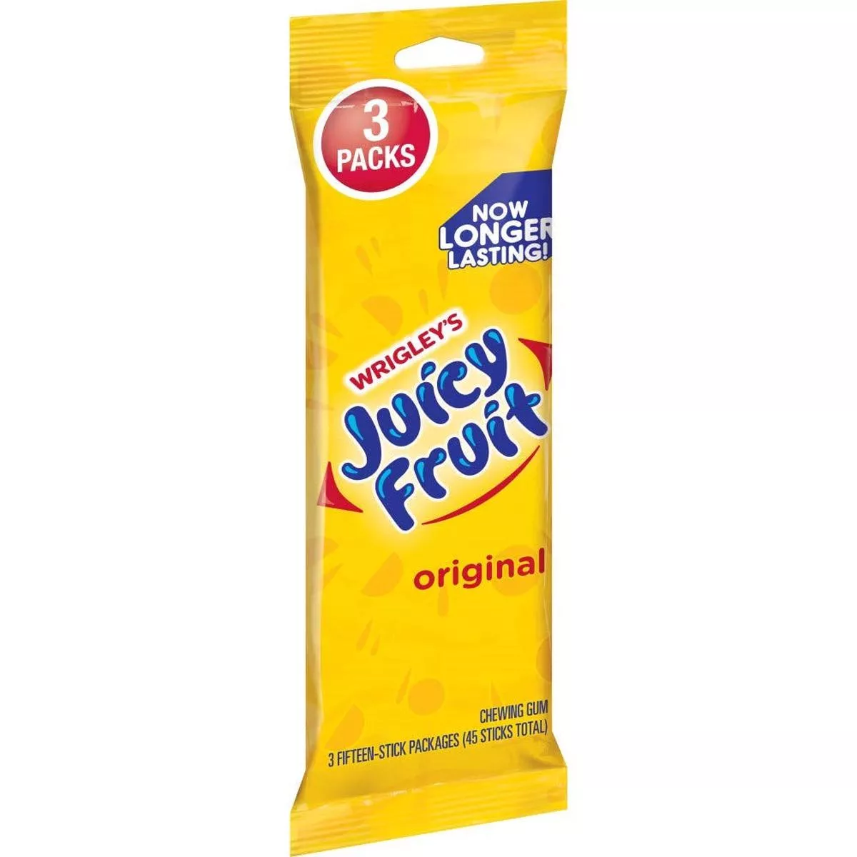 Wrigley’s Juicy Fruit Chewing Gum 3 packs of 15ct