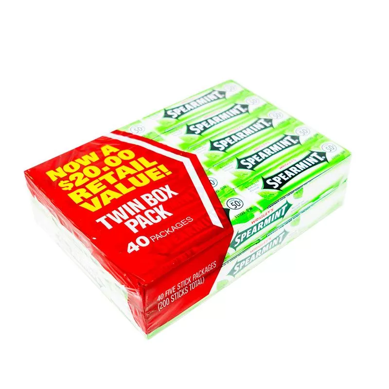 Wrigley’s Spearmint Gum 5 Stick Packs – 40CT