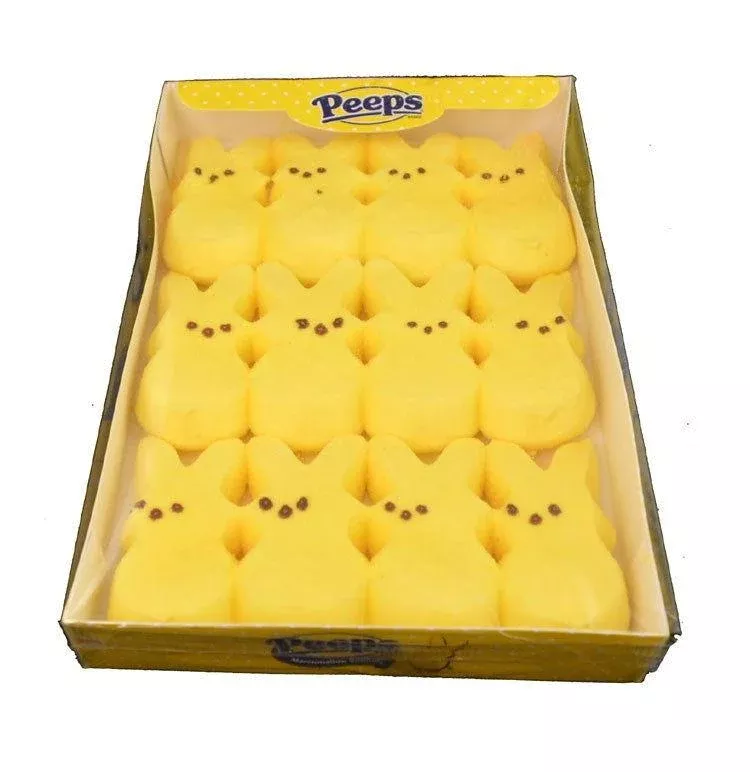 Yellow Marshmallow Peeps Bunnies 12 Packs - 6 Trays / Box