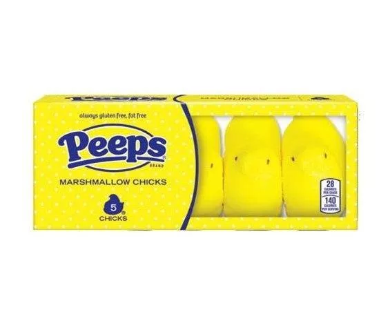 Yellow Peeps Marshmallow Chicks 5 Packs - 6 Trays / Box