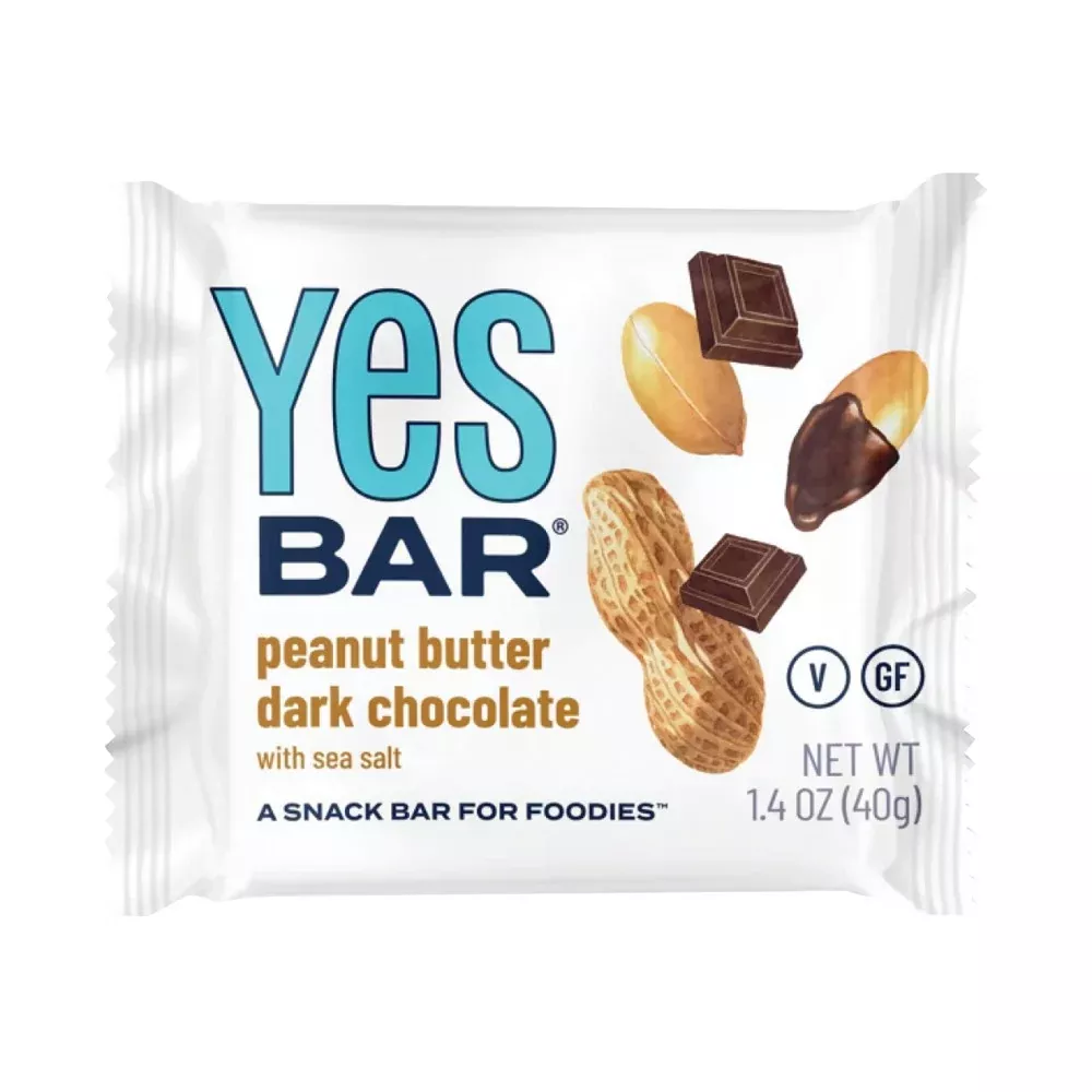 Yes Bar Peanut Butter Dark Chocolate Candy Bars - 6 Count