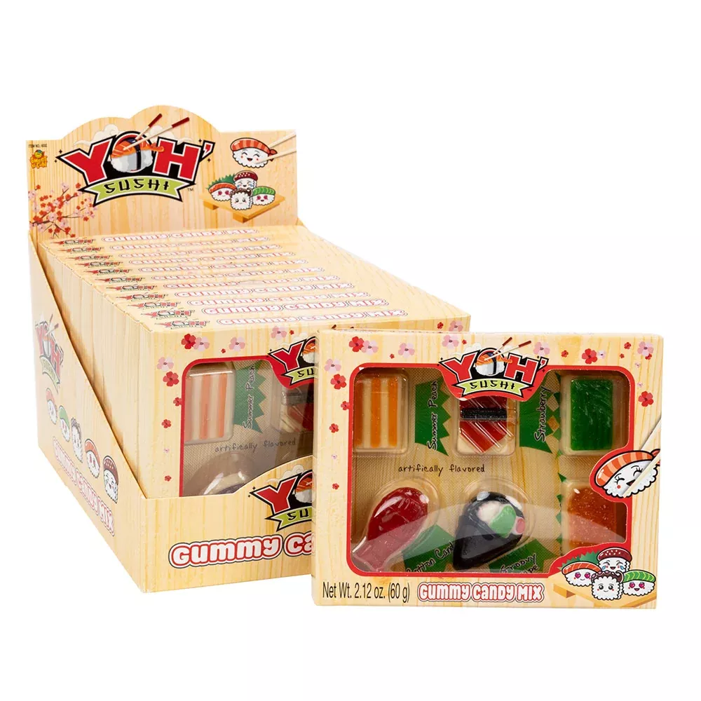Yoh' Sushi Gummy Candy Mix Bento Box - 12 Count