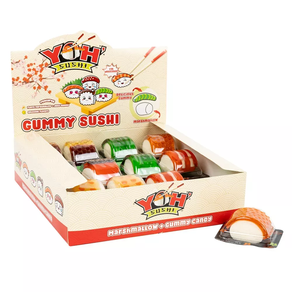 Yoh' Sushi Marshmallow & Gummy Candy Sushi - 24ct