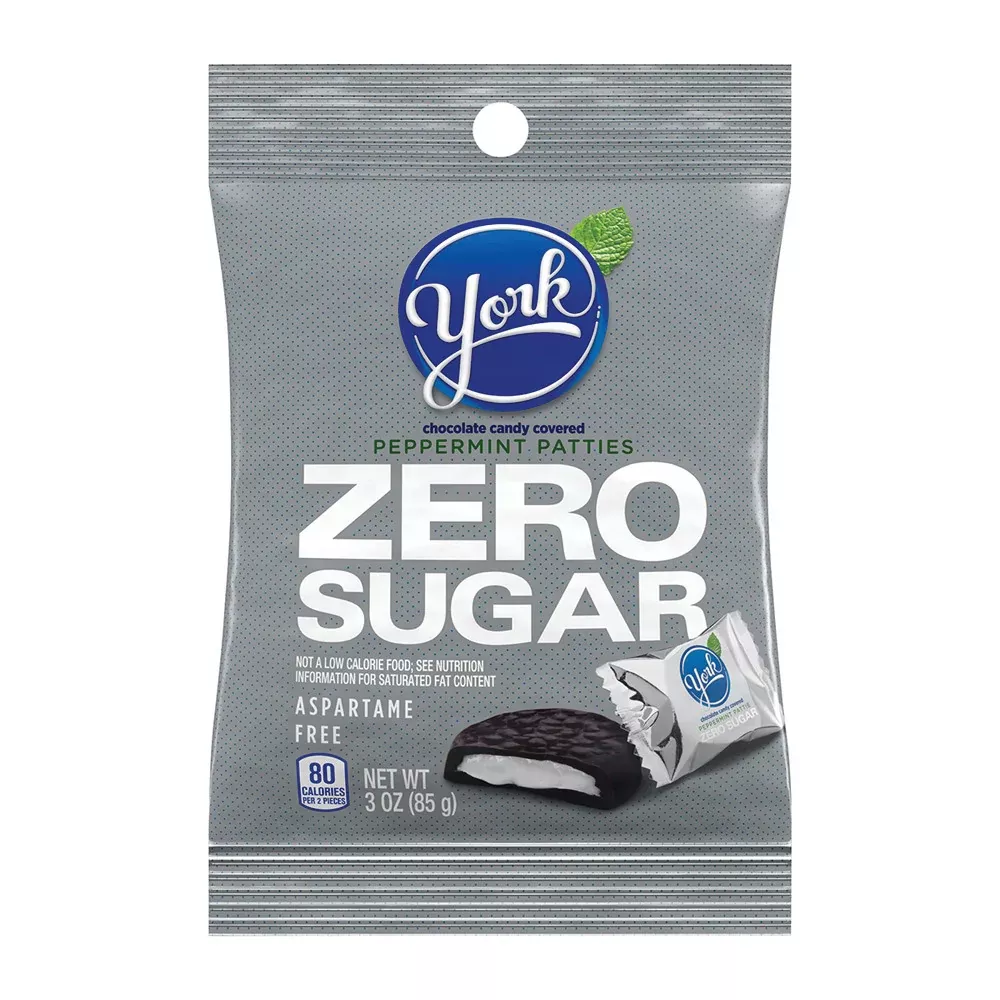 York Zero Sugar Peppermint Pattie Candy Peg Bag - 12 Count