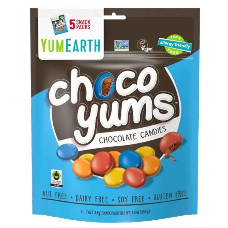 yum earth choco yums snack packs 3. 5 oz. bag