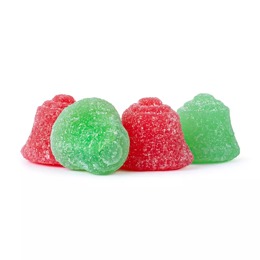 Zachary Confections Red and Green Jelly Bells Candy - 15 LB