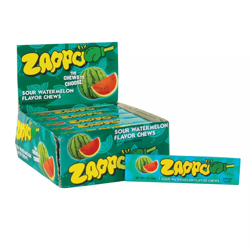 Zappo Sour Watermelon Chew Candy Sticks - 30 Count