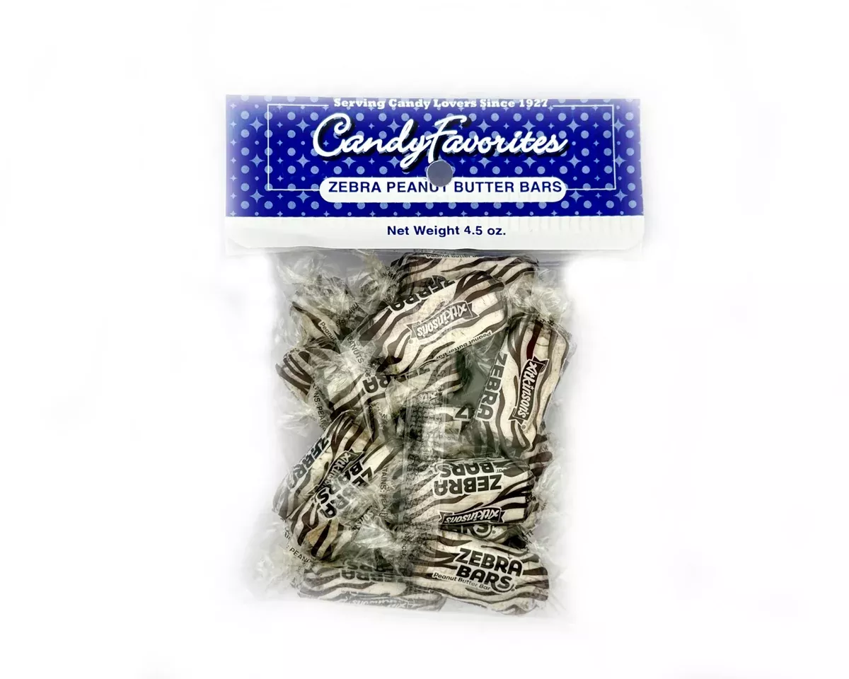 Zebra Peanut Butter Bars 4.5 oz. Peg Bags - 8 / Box