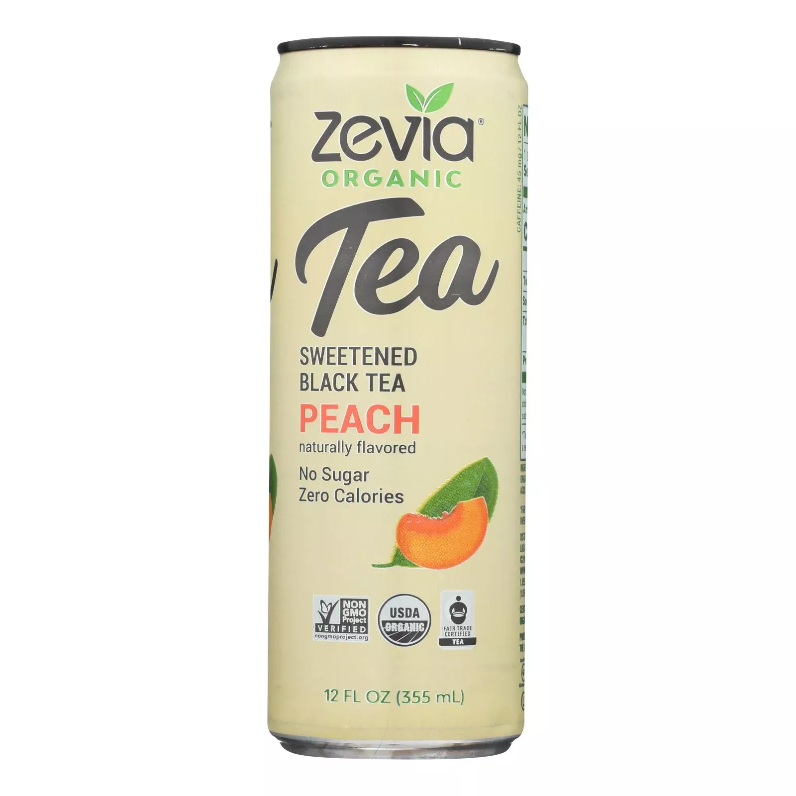 Zevia - Tea Black Peach - Case of 12 - 12 Fluid Ounce