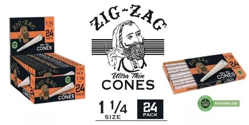 Zig Zag Pre Rolled Cones 1 1/4 oz (Pack of 24)