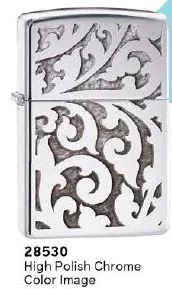 Zippo Chrome 250 Filagree Lighter