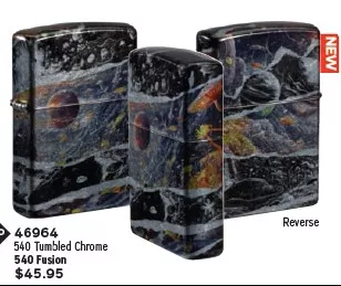 Zippo Collage Design Tumbled Chrome Lighter