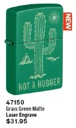 Zippo Not a Hugger Grass Green Matte Lighter