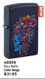 Zippo Skull Design Navy Matte Lighter