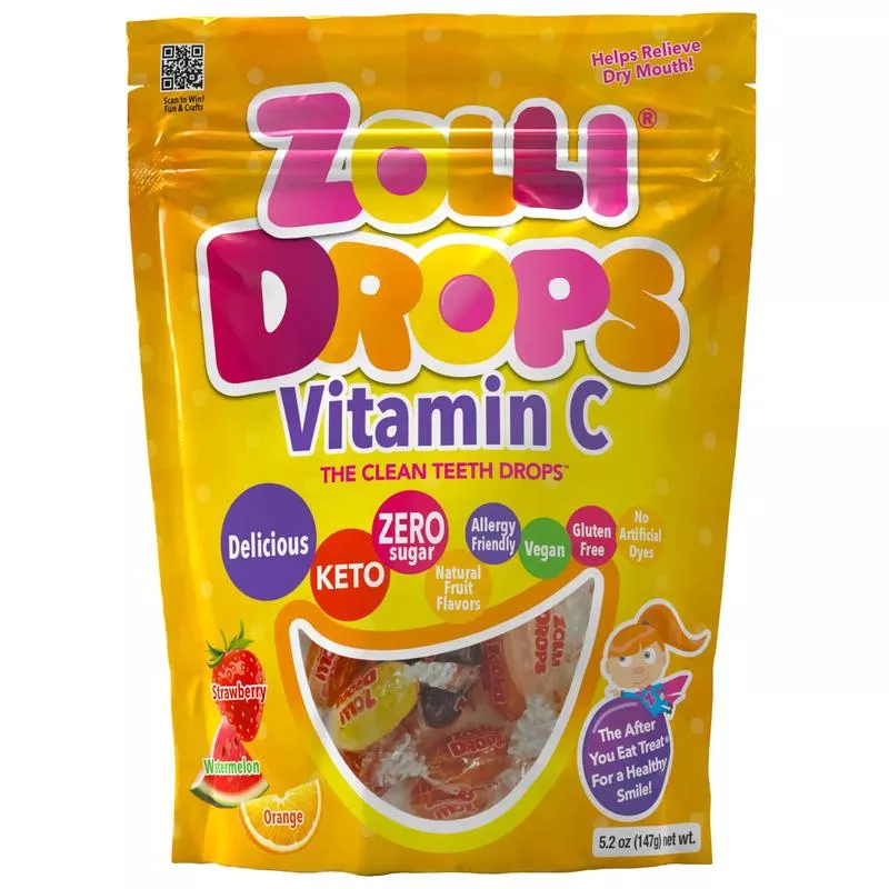 Zolli Sugar Free Assorted Fruit Vitamin C Drops 5.2 oz