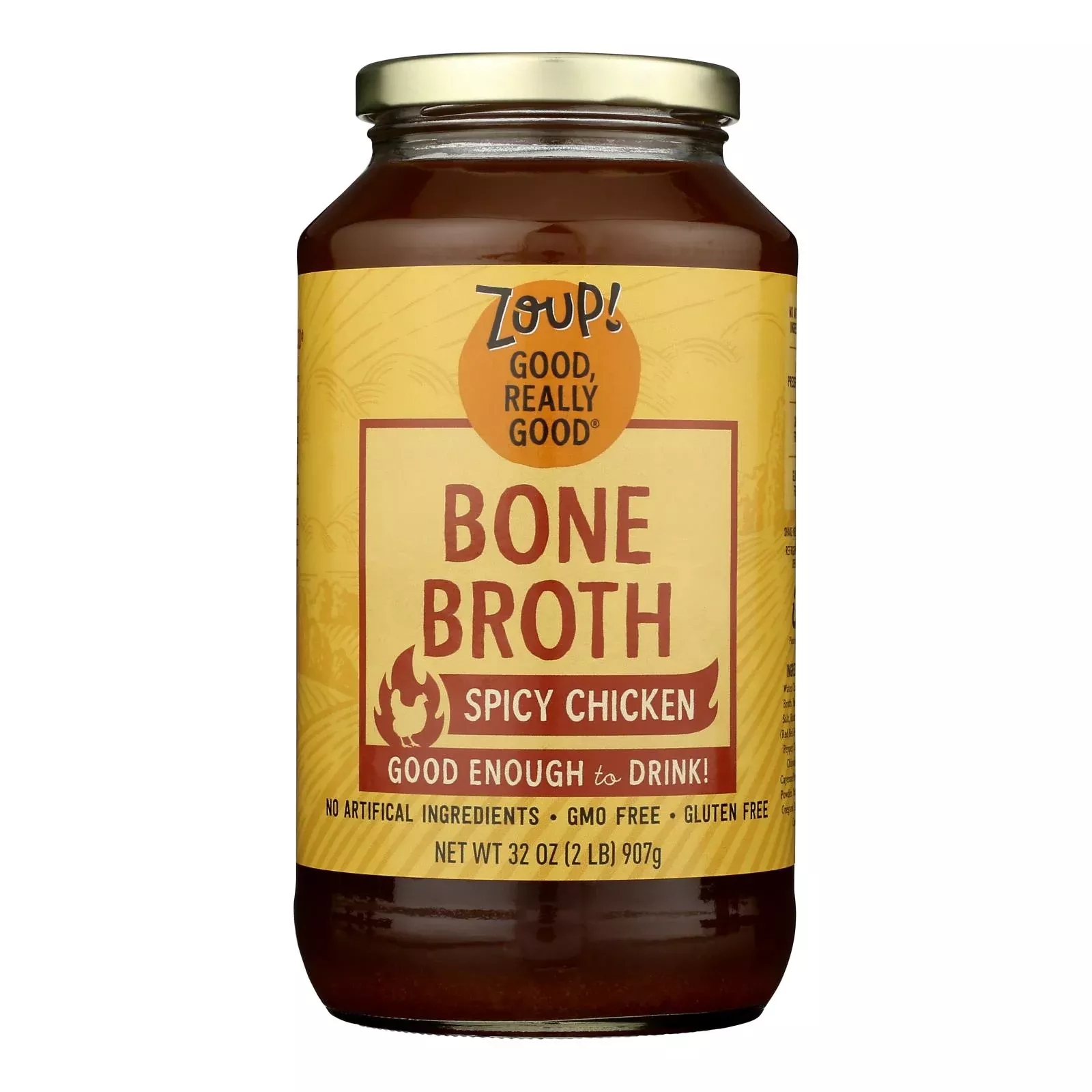 Zoup! Good Really Good - Broth Spicy Chicken Bone - Case of 6-32 Ounce