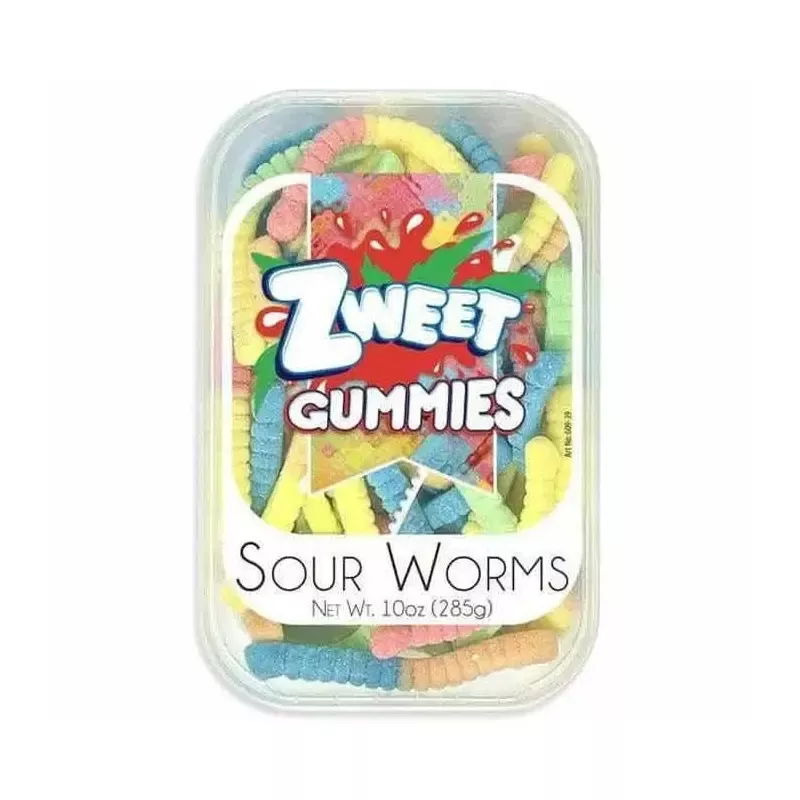 Zweet Neon Sour Gummy Worms: 6-Piece Box
