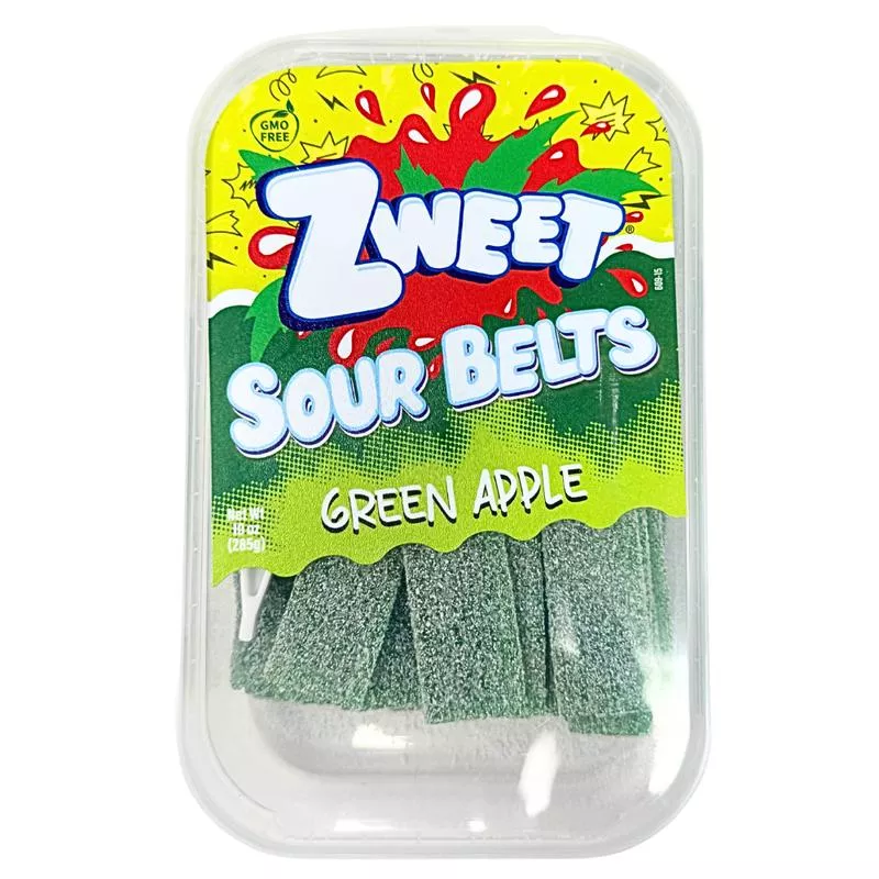 Zweet Sour Belts Green Apple – 10oz